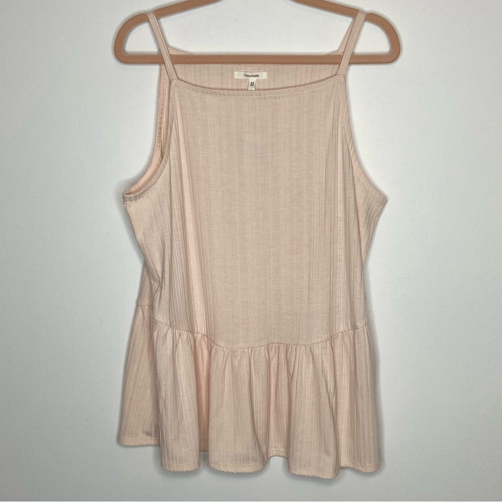 Maurices Size L Blush Pink Cami Ruffle on Bottom NWT